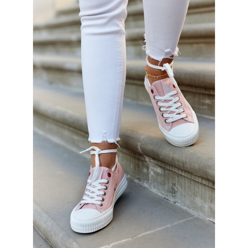 Damen Low Sneakers Big Star JJ274385 Rosa 1