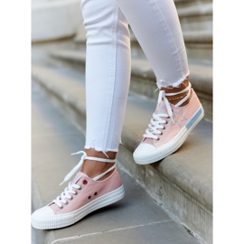 Damen Low Sneakers Big Star JJ274385 Rosa 2