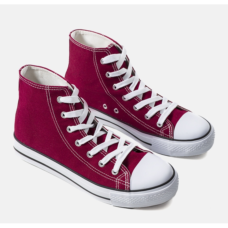 Burgunderfarbene, knöchelhohe Sneakers von Bagwell rot 1