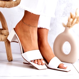 FJ1 Lederpantoffeln auf Ferse Weiß Netty 2