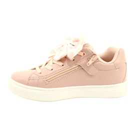 Rosafarbene Sneakers mit Schleife und Schmetterling American Club ES64 1