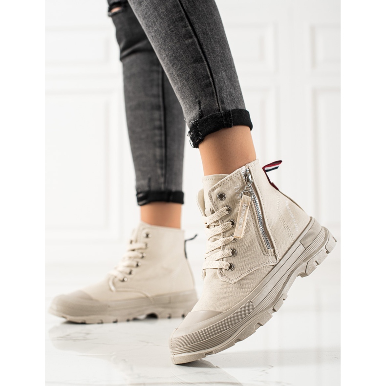 Sabatina Turnschuhe mit Reißverschluss beige 2