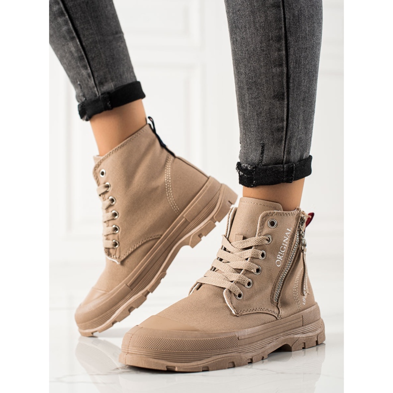Sabatina Turnschuhe mit Reißverschluss beige 2