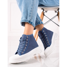 Sweet Shoes Hohe Sneakers aus Wildleder blau 1