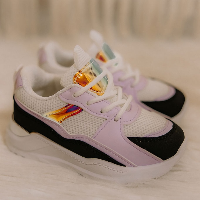 Kinder Sportschuhe Sneakers Schwarz-Violett Game Time weiß 2