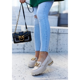 PA2 Damen-Loafer Leder-Loafer Beige Mollie 1