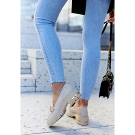 PA2 Damen-Loafer Leder-Loafer Beige Mollie 2