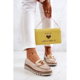 Lemar Lederloafer für Damen auf der goldenen Venesia-Plattform 2