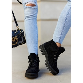 S.Barski Wildlederstiefel Gebunden Schwarz Dalles 2