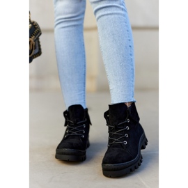 S.Barski Wildlederstiefel Gebunden Schwarz Dalles 1