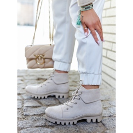 S.Barski Wildlederstiefel Gebunden Hellgrau Dalles 2