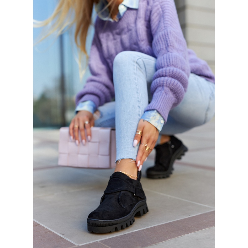 S.Barski Remgate Trapper aus schwarzem Wildleder mit Reißverschluss 1