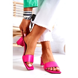 FJ1 Lederpantoffeln auf Ferse Rosa Netty 3