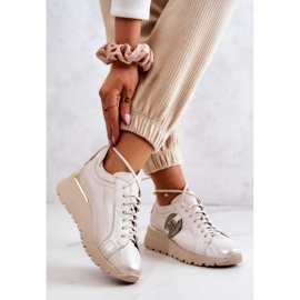 Sportschuhe aus Leder mit Keilabsatz Maciejka 05492-04 Beige 2