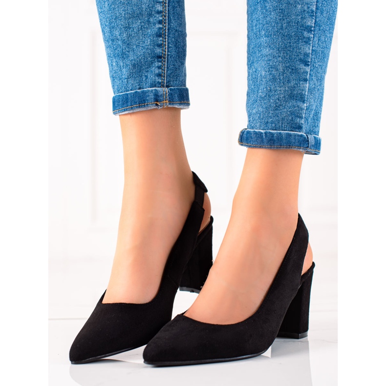 Evento Pumps mit entdecktem Absatz schwarz 1