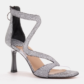 Marco Shoes Elegante Ava-Sandalen weiß schwarz 1