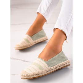 Anesia Paris Lässige Espadrilles beige grün 2