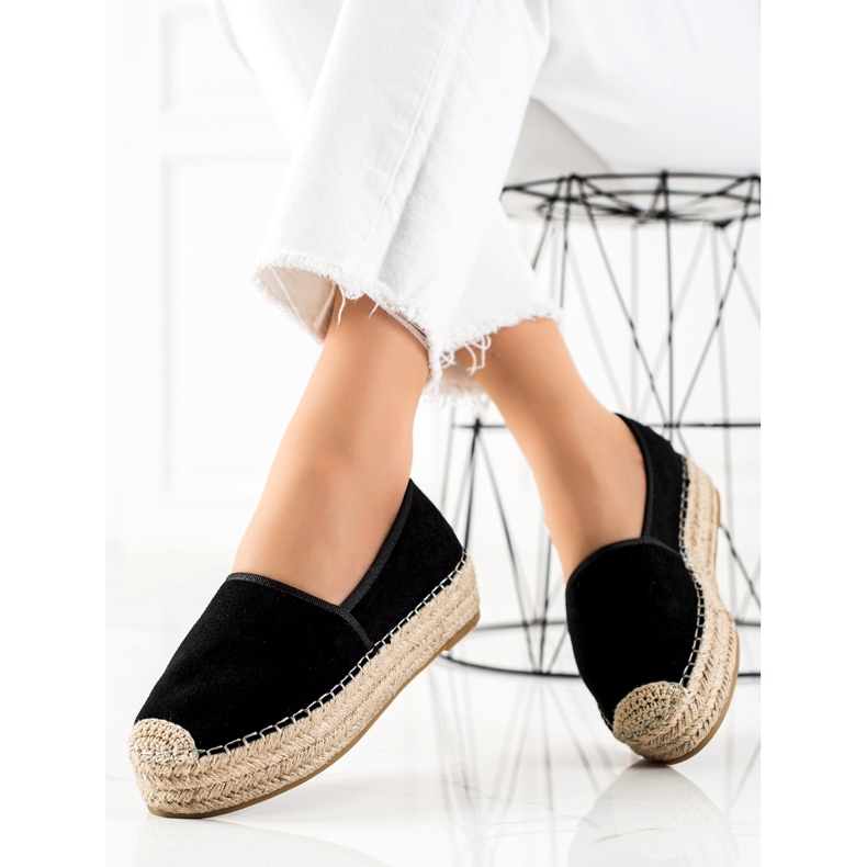 Bestelle Schwarze Espadrilles auf der Plattform 1