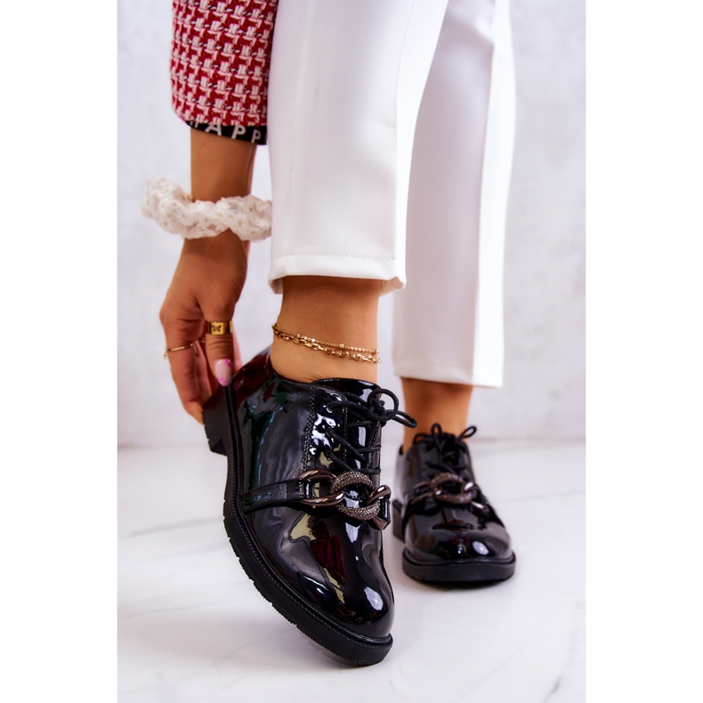 S.Barski Lackierte Schuhe mit schwarzem Larosa-Ornament 1