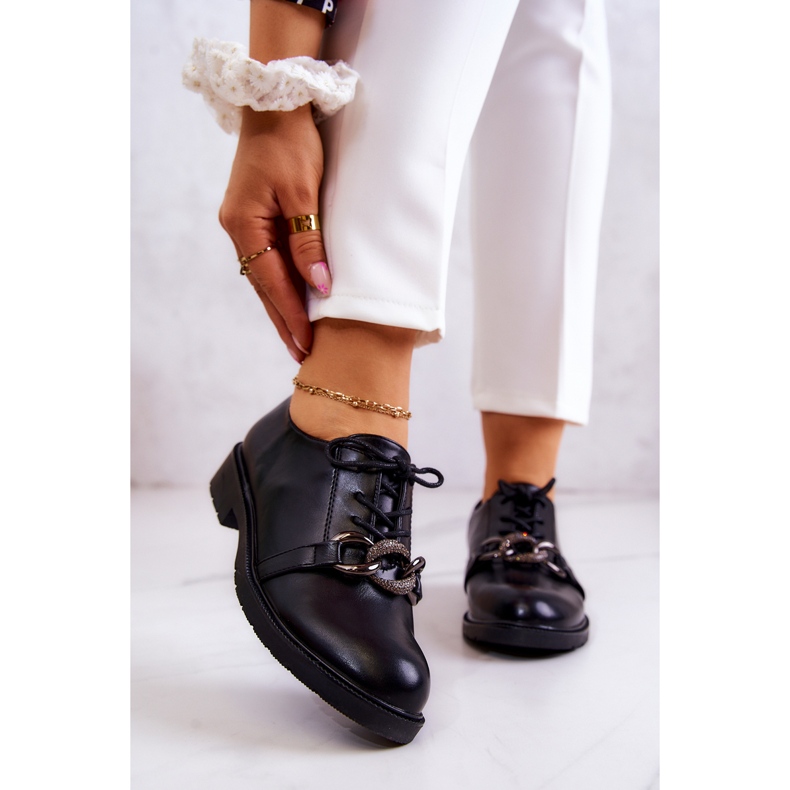 S.Barski Lederschuhe mit schwarzem Larosa-Ornament 1