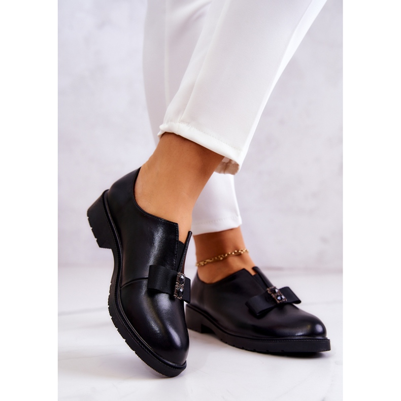 S.Barski Damen-Brogues zum Hineinschlüpfen mit einer schwarzen Janelle-Verzierung 2