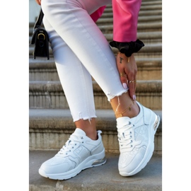 S.Barski Damen-Sneakers mit Keilabsatz aus Leder Weiß Phiness 1