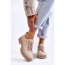 S.Barski Damen Wildlederschuhe Gebunden Beige Mayson 1