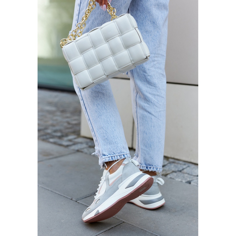 Vinceza Damen Sportschuhe Turnschuhe Weiß-Grau Spencer 1