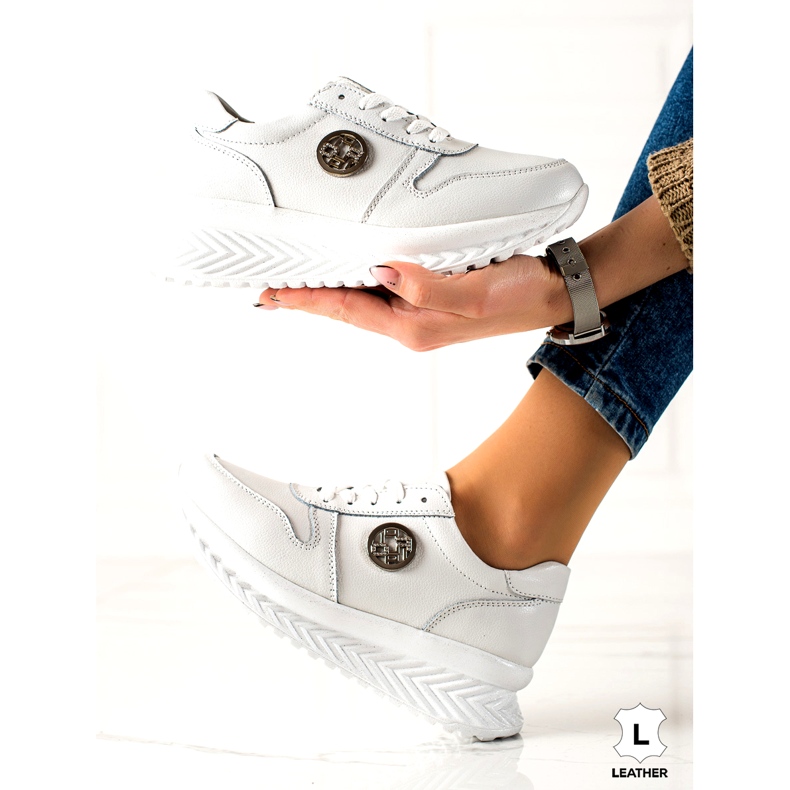 Damen Sportschuhe gebunden Filippo DP3547 / 22 WH Weiß silber- 1