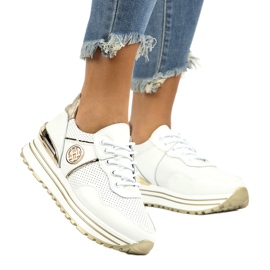 Lederturnschuhe Filippo DP3538 / 22 WH weiß 3