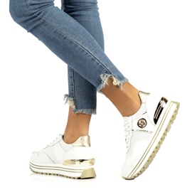 Lederturnschuhe Filippo DP3538 / 22 WH weiß 1