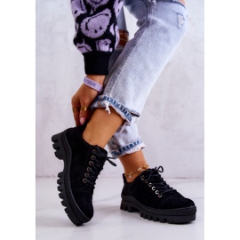 S.Barski Damen Wildlederschuhe gebunden schwarz Mayson 2