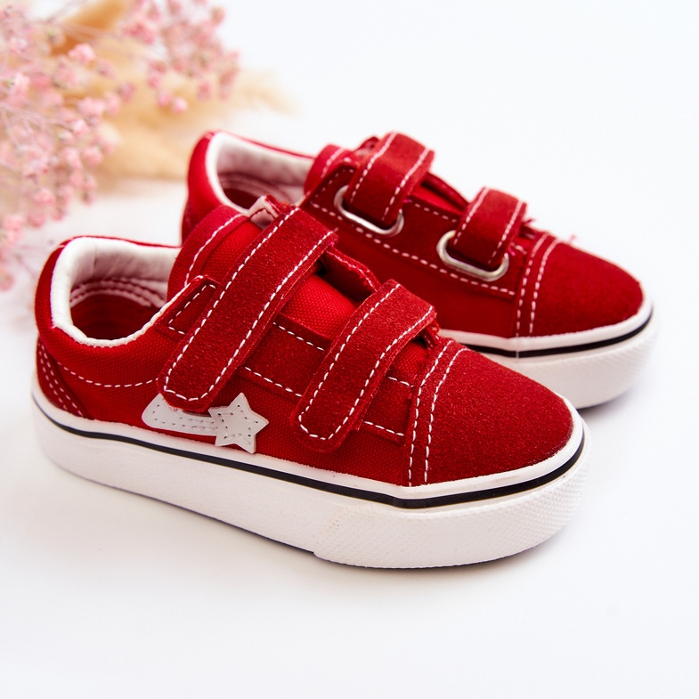 Klassischer Kinder-Sneaker Roter Phiris-Klettverschluss 1