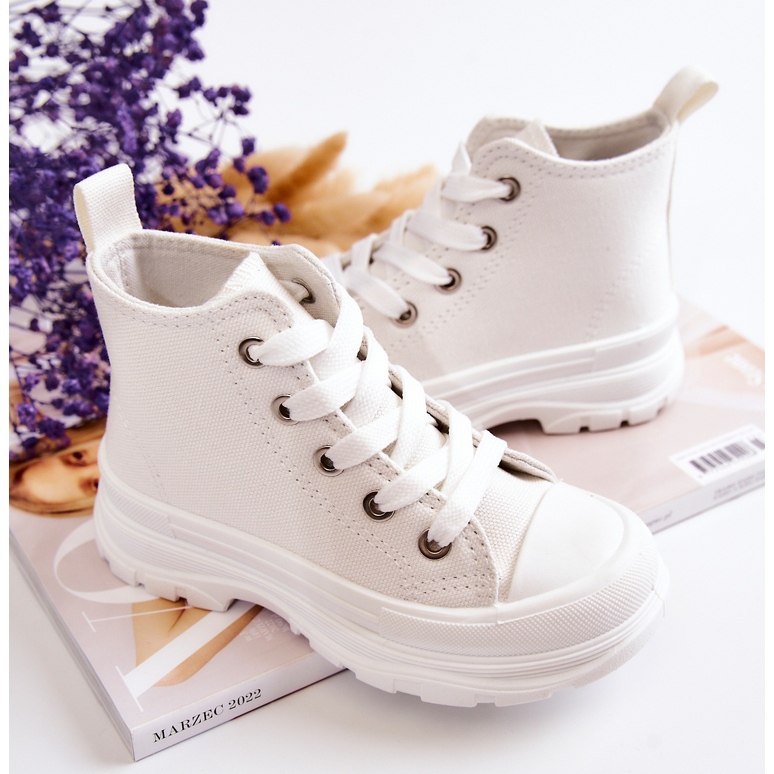 FR1 Hohe Kindersneaker White Freeze weiß 2