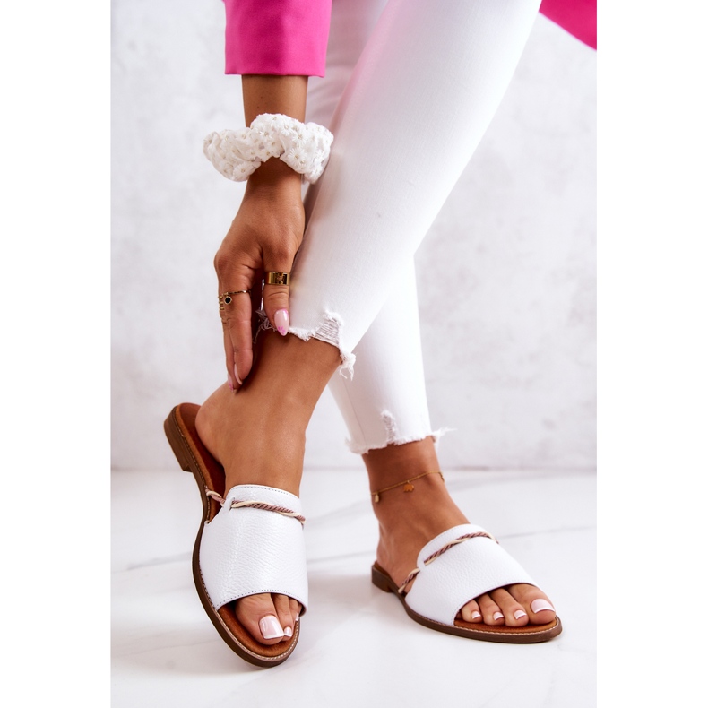 Lewski Shoes Leder Hausschuhe Lewski Schuhe 3047 Weiß 2