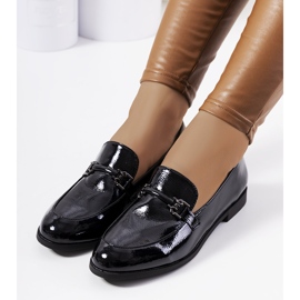 Zettici schwarz lackierte Damenmokassins 1