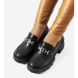 Schwarze Mokassins auf dicker Brant-Sohle 1