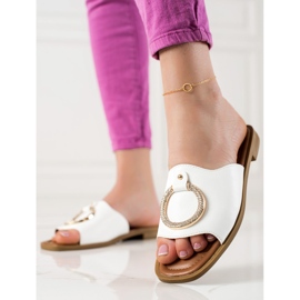 W. Potocki Weiße Hausschuhe mit Potocki-Ornament 2