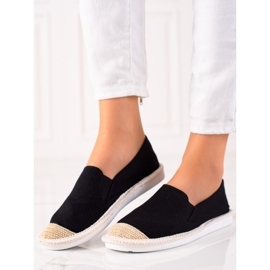 TRENDI Lässige schwarze Espadrilles 1