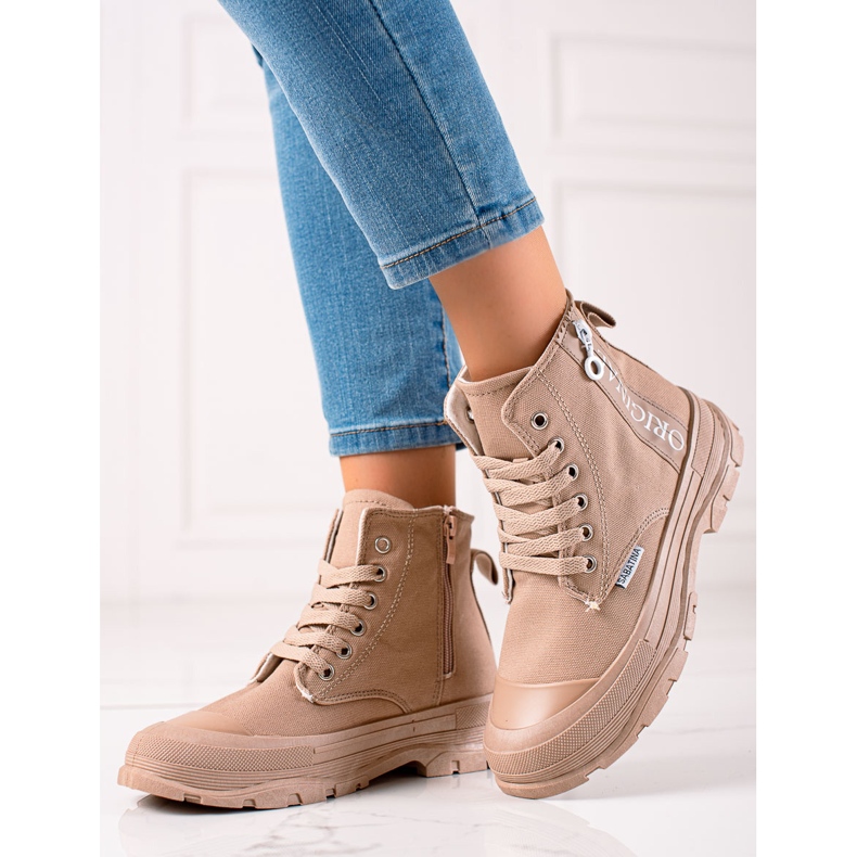 Sabatina Original hohe Sneakers beige braun 1