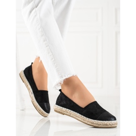 TRENDI Schwarze Espadrilles mit Glitzer 2