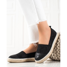 TRENDI Schwarze Espadrilles mit Glitzer 1