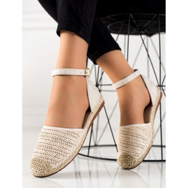 Anesia Paris Geflochtene Espadrilles mit Schnalle beige 1