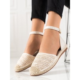 Anesia Paris Geflochtene Espadrilles mit Schnalle beige 2