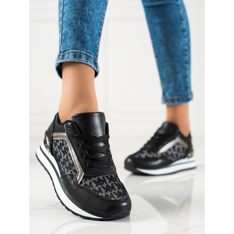 Sweet Shoes Stilvolle schwarze Turnschuhe 1