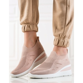 TRENDI Sneakers mit Keilabsatz rosa 1