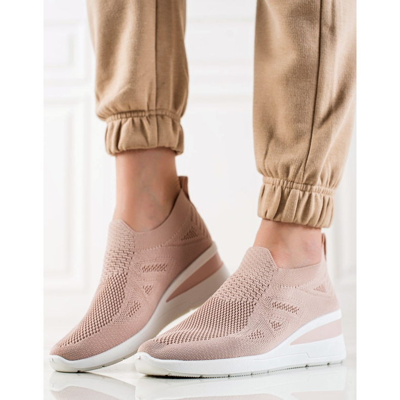 TRENDI Sneakers mit Keilabsatz rosa 1