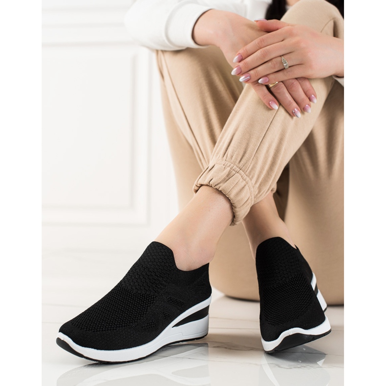 TRENDI Sneakers mit Keilabsatz schwarz 2