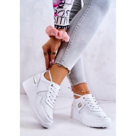 S.Barski Damen Sport Lederschuhe Turnschuhe Weiß Loissa 2