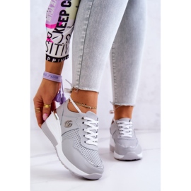S.Barski Sportschuhe aus Leder für Damen Sneakers Grau Loissa 1
